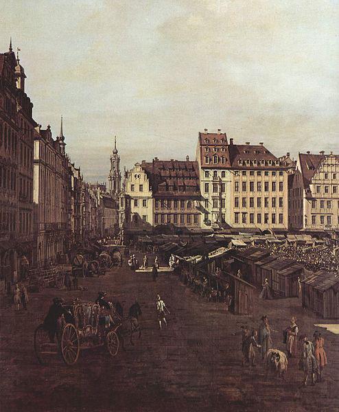 Bernardo Bellotto Ansicht von Dresden, Der Altmarkt von der Seegasse aus France oil painting art